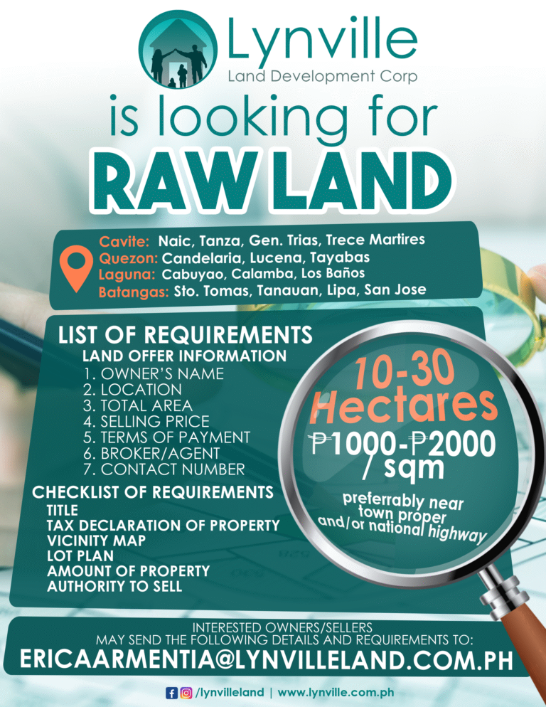 We are looking for RAW LAND